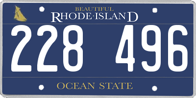 RI license plate 228496