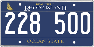 RI license plate 228500