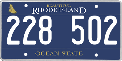 RI license plate 228502