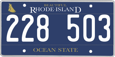 RI license plate 228503