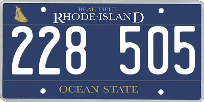 RI license plate 228505