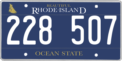 RI license plate 228507