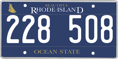 RI license plate 228508