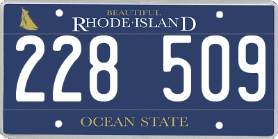 RI license plate 228509