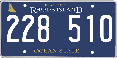 RI license plate 228510