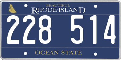 RI license plate 228514