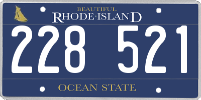 RI license plate 228521