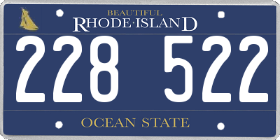 RI license plate 228522