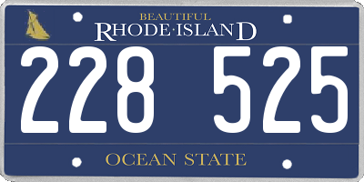 RI license plate 228525
