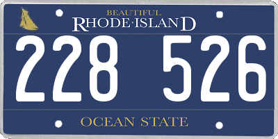 RI license plate 228526