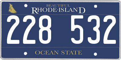 RI license plate 228532
