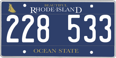 RI license plate 228533