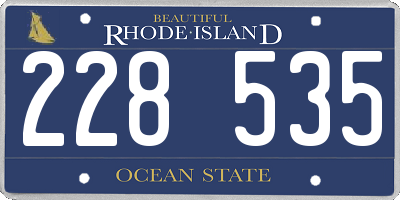 RI license plate 228535
