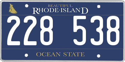 RI license plate 228538