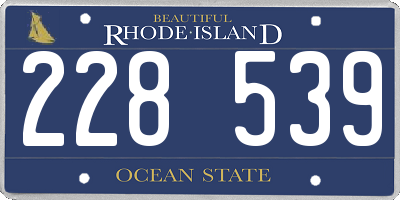 RI license plate 228539