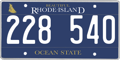 RI license plate 228540