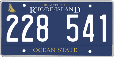 RI license plate 228541