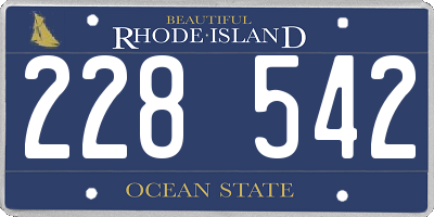 RI license plate 228542