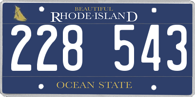 RI license plate 228543