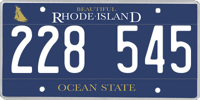 RI license plate 228545