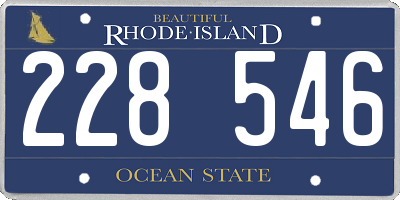 RI license plate 228546