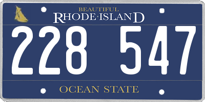 RI license plate 228547