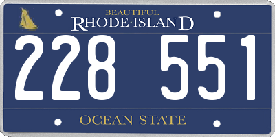 RI license plate 228551