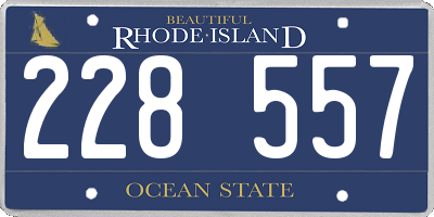 RI license plate 228557