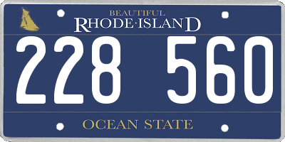 RI license plate 228560