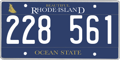 RI license plate 228561