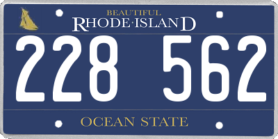 RI license plate 228562