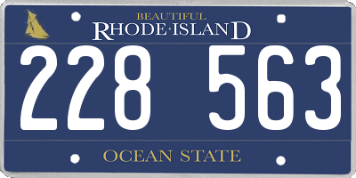 RI license plate 228563