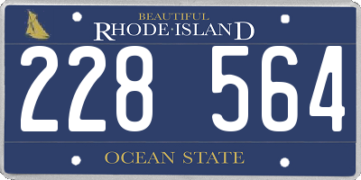 RI license plate 228564