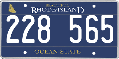RI license plate 228565