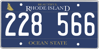RI license plate 228566