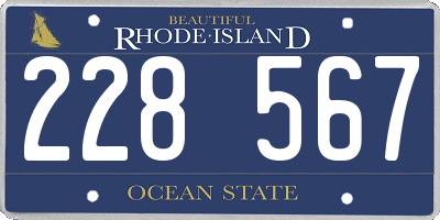 RI license plate 228567