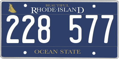 RI license plate 228577