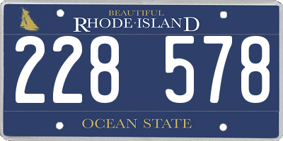RI license plate 228578