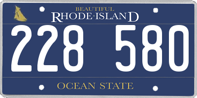 RI license plate 228580
