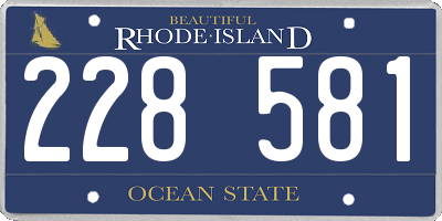 RI license plate 228581