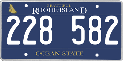 RI license plate 228582