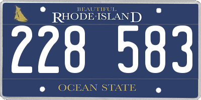 RI license plate 228583