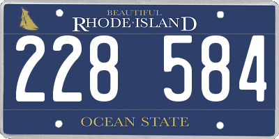 RI license plate 228584