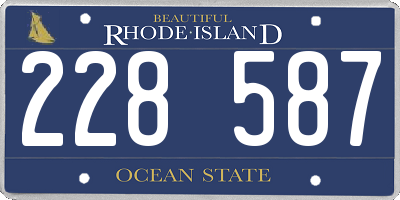 RI license plate 228587