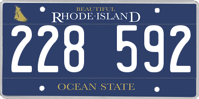 RI license plate 228592