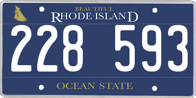 RI license plate 228593