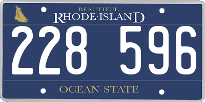 RI license plate 228596