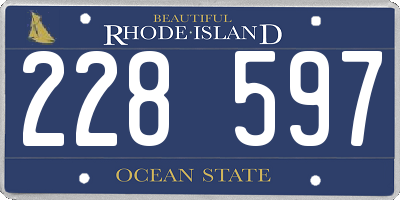 RI license plate 228597