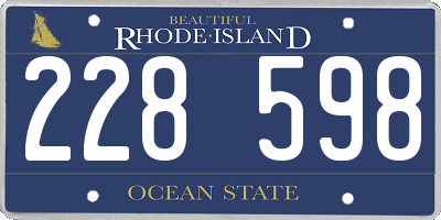 RI license plate 228598