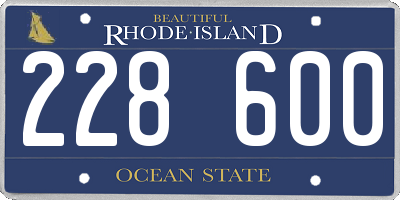 RI license plate 228600